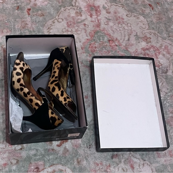 Roberto Cavalli Leopard Pony Hair Heels – Size 37.5 - Picture 2 of 11